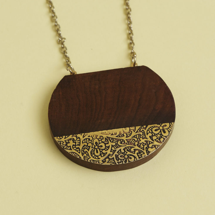 close up of front of Matr Boomie earth and fire necklace
