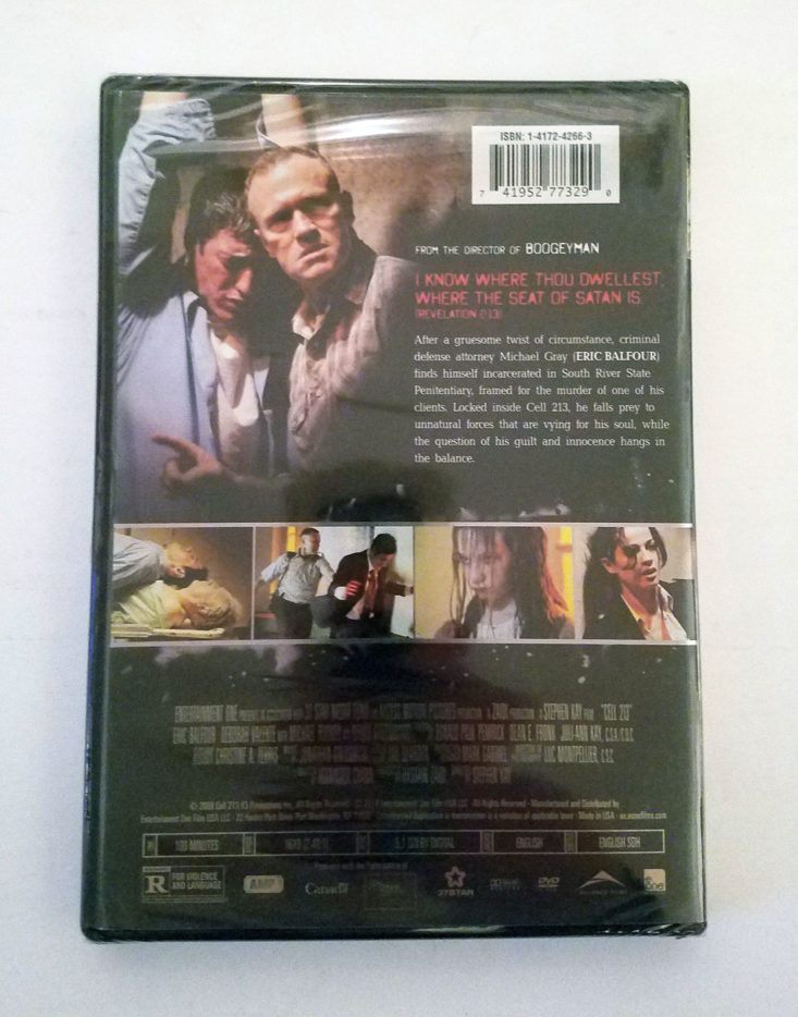 Cell 213 (2010) dvd case back