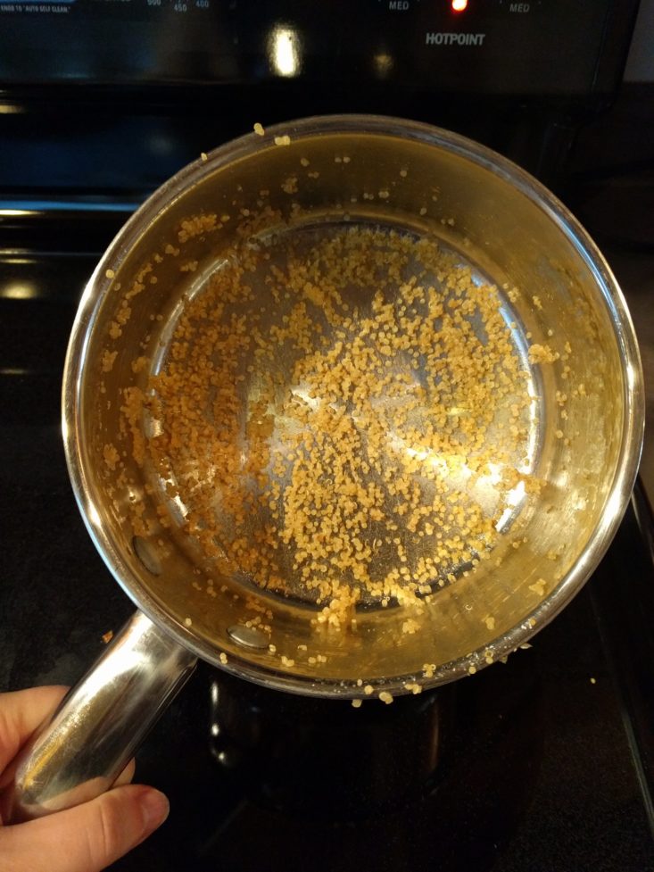 quinoa on bottom of pan