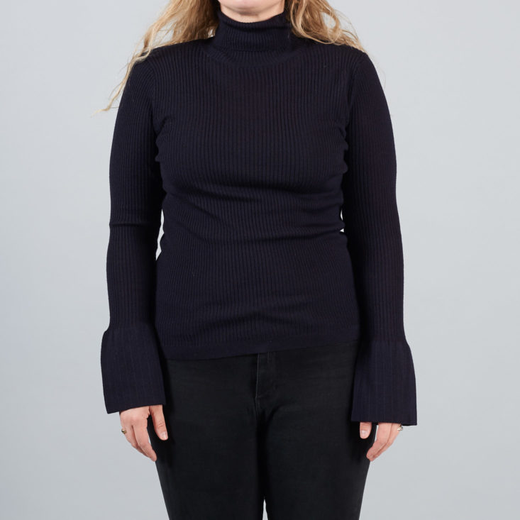 Infinite Style by Ann Taylor Box January 2018 - Wide Cuff Ribbed Turtleneck Sweater in Night Sky Detail