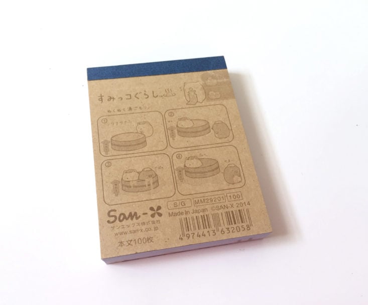 Sumikko Gurashi Mini Notepad back cover