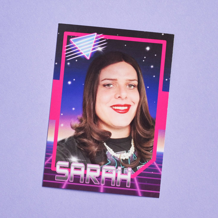 "Sarah" trading card