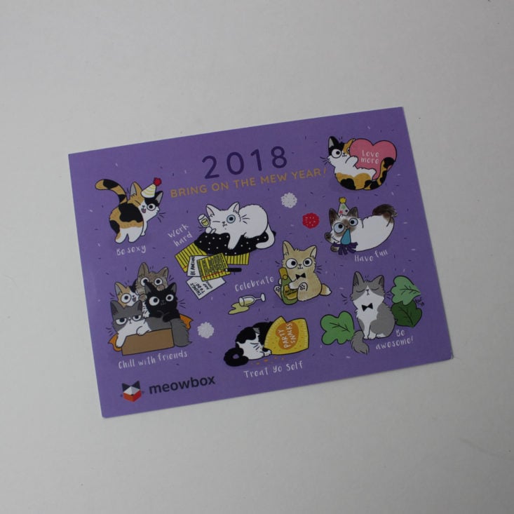 Meowbox January 2018 Booklet Front
