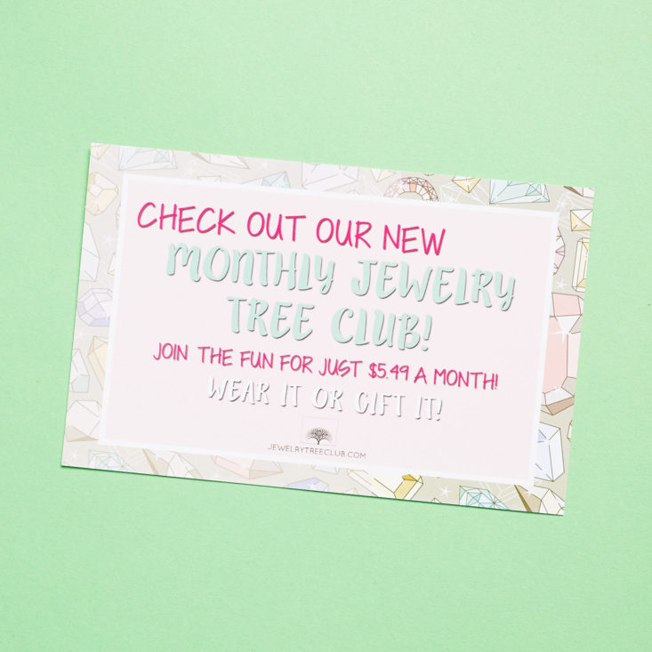 promo card for jewelry box