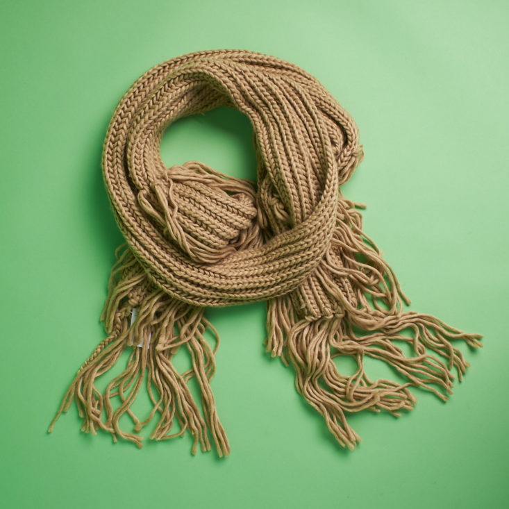 tan scarf in a loop