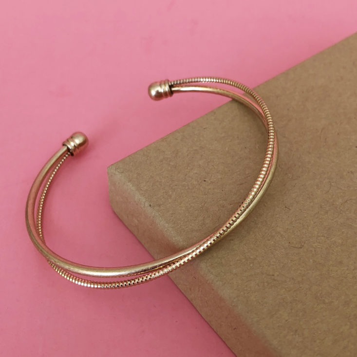 Gold Double Wire Cuff Bracelet withbox