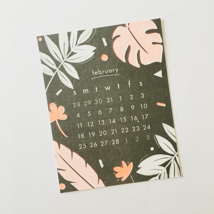 February Calendar from Papergang December 2017