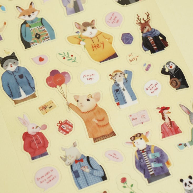 close up of animals in clothing stickers