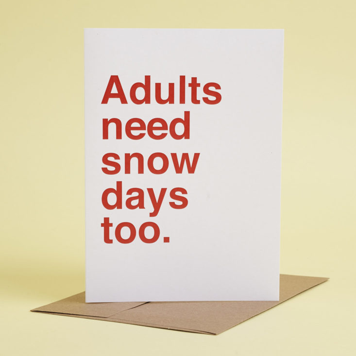 Adults need snow days too card
