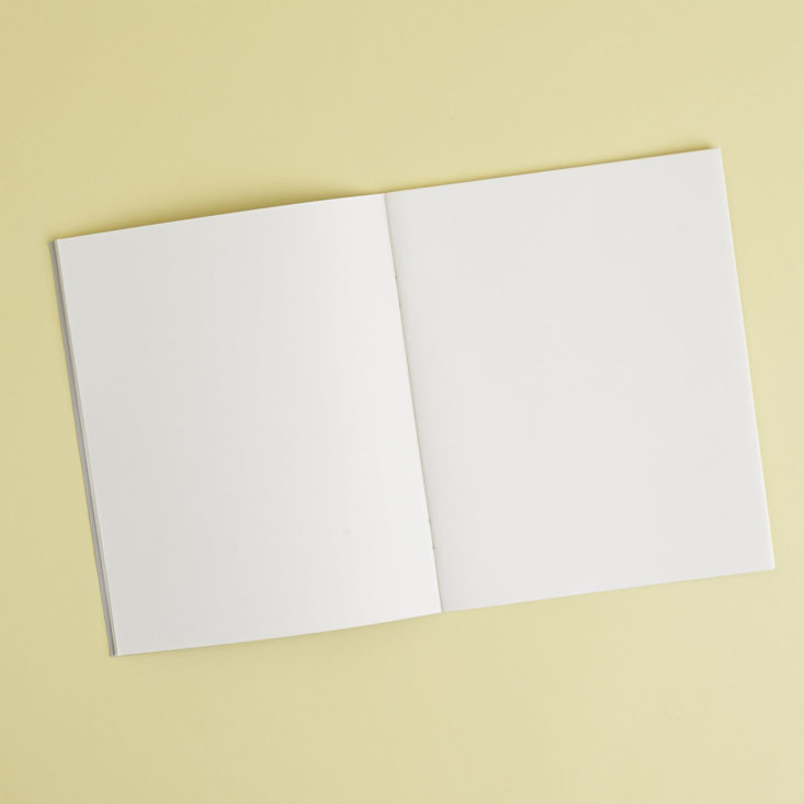 inside of blank paged notebook