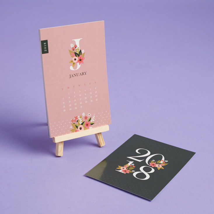 calendar cards on stand