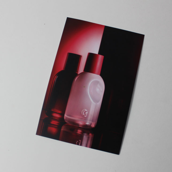 front of next month's preview card for Glossier You