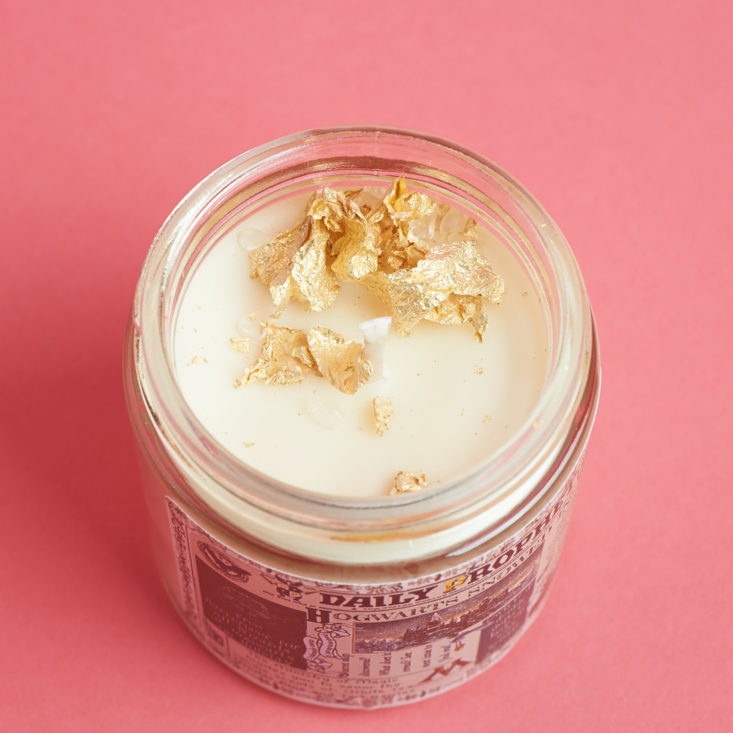 gold flakes on candle