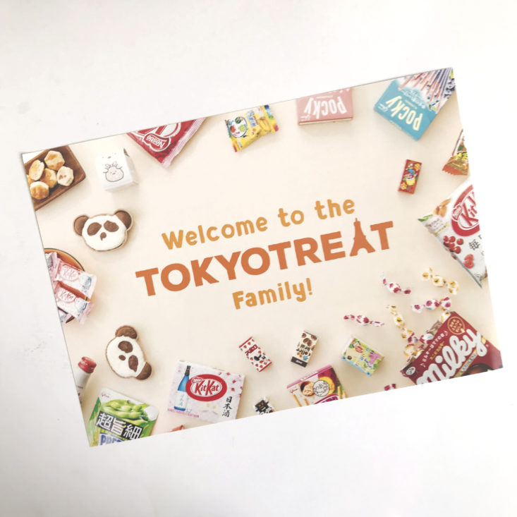 TokyoTreat Box January 2018 - Welcome Card
