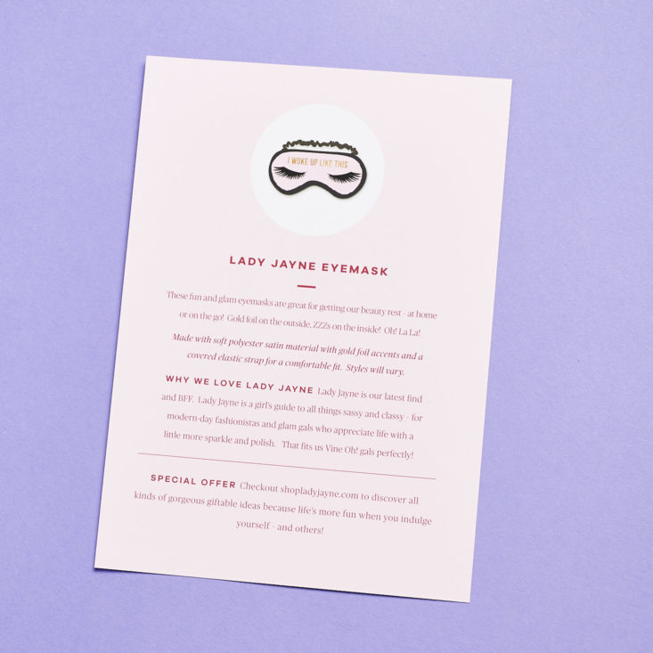 vineoh eyemask info card