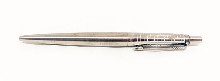 Parker Jotter pen, classic stainless steel barrel