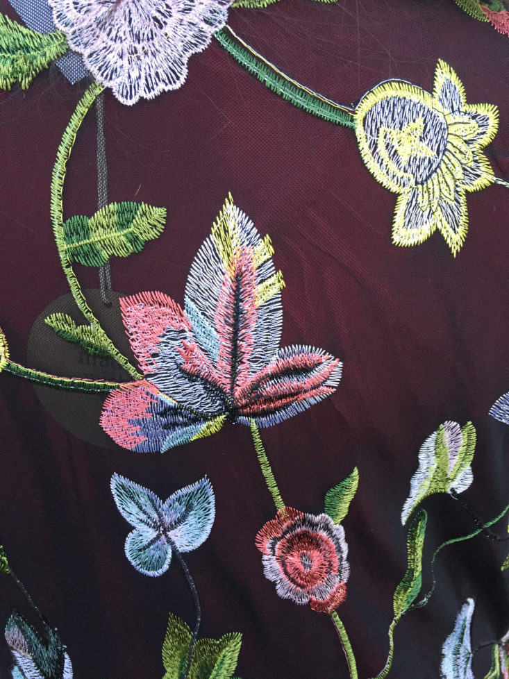 Daine Embroidery Detail Kimono by Honey Punch close up of embroidery