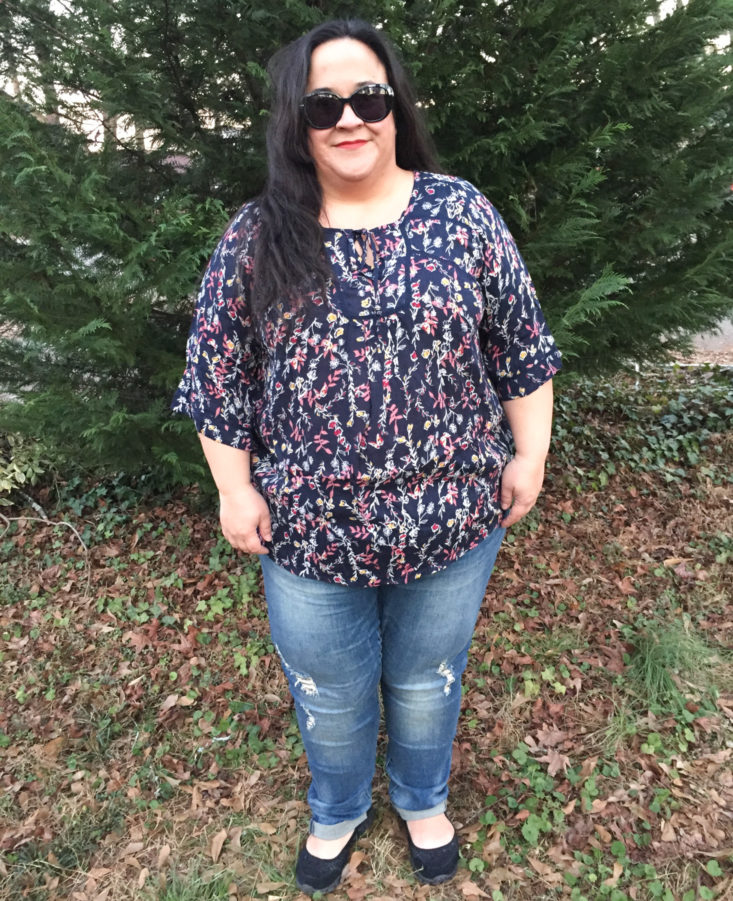 Festival Sprig Print Peasant Top by Evans
