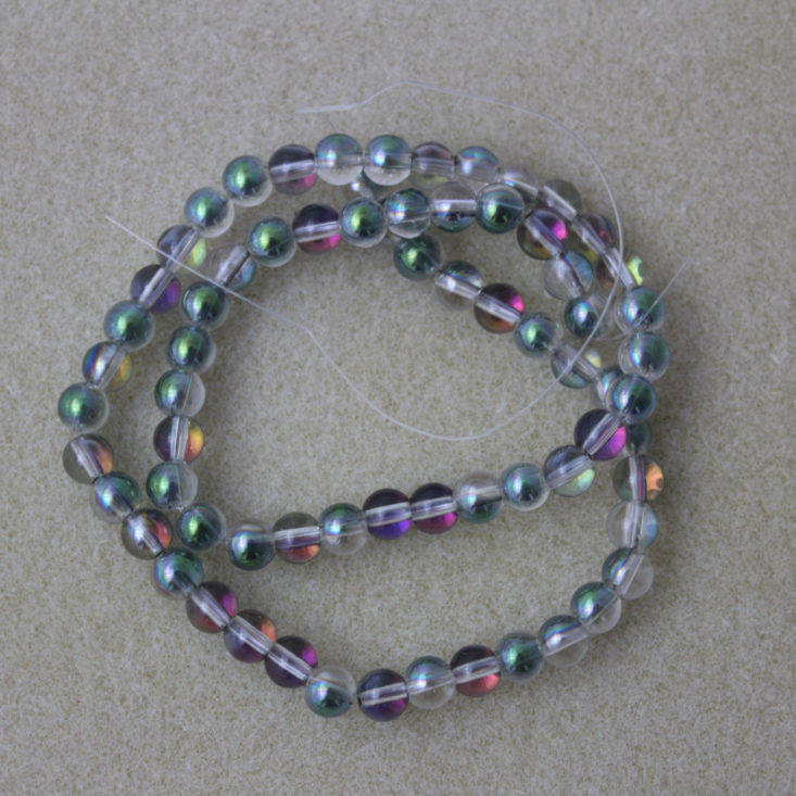 16” Strand Rainbow-Plated Round Glass Beads