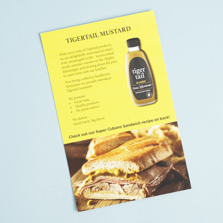 Tiger Trail Mustard card