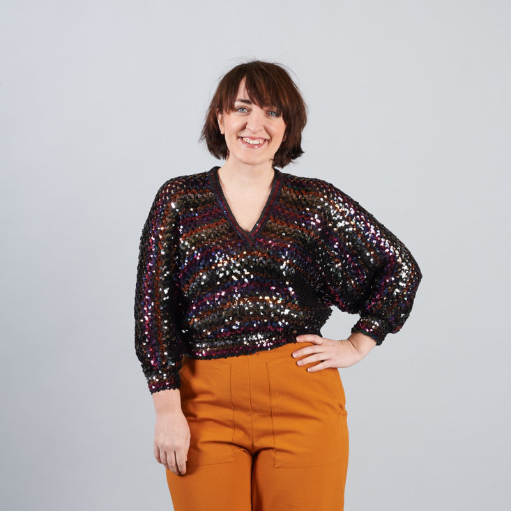 rainbow sequined sweater