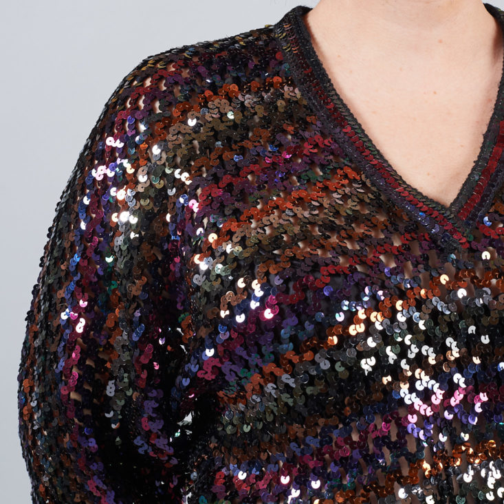 V neck on sequin sweater