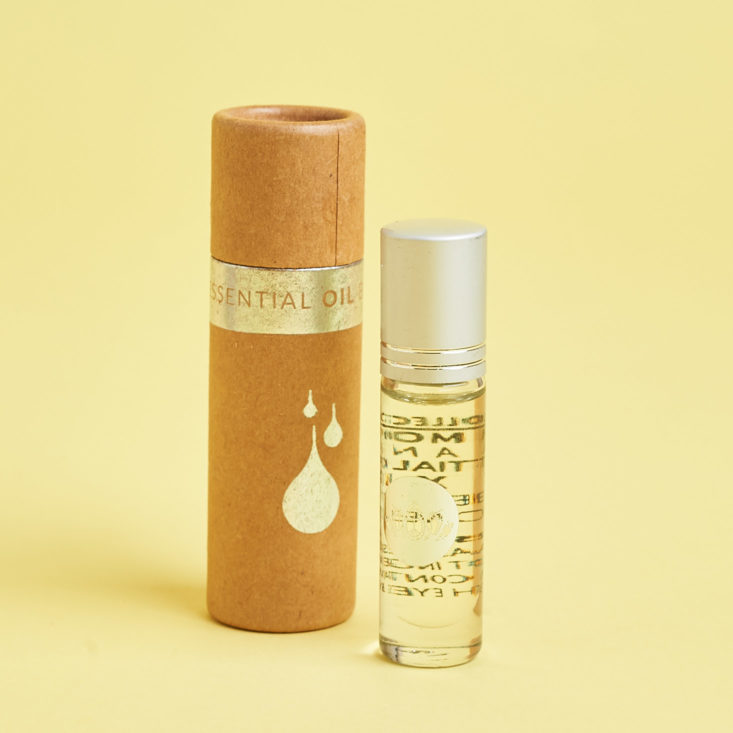 rollerball essential oil and cardboard packaging