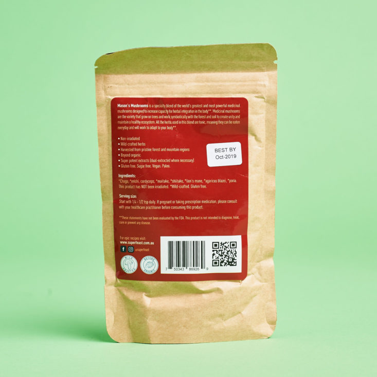 mushroom powder package