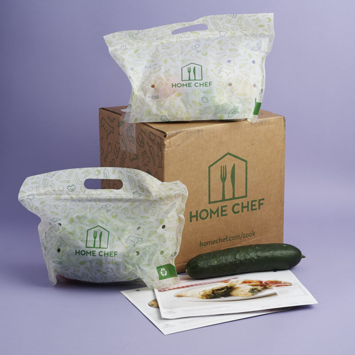 home chef box and all ingredients 