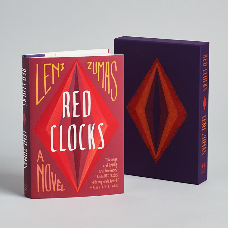 red clocks book and sleeve