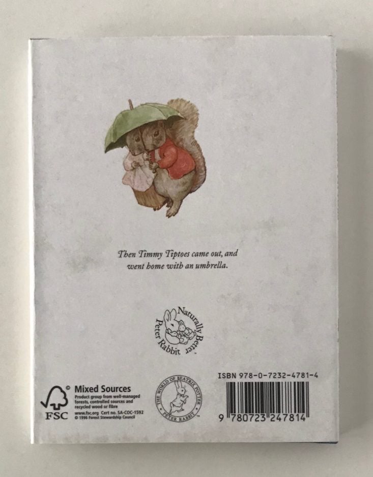 The Tale of Timmy Tiptoes by Beatrix Potter back cover