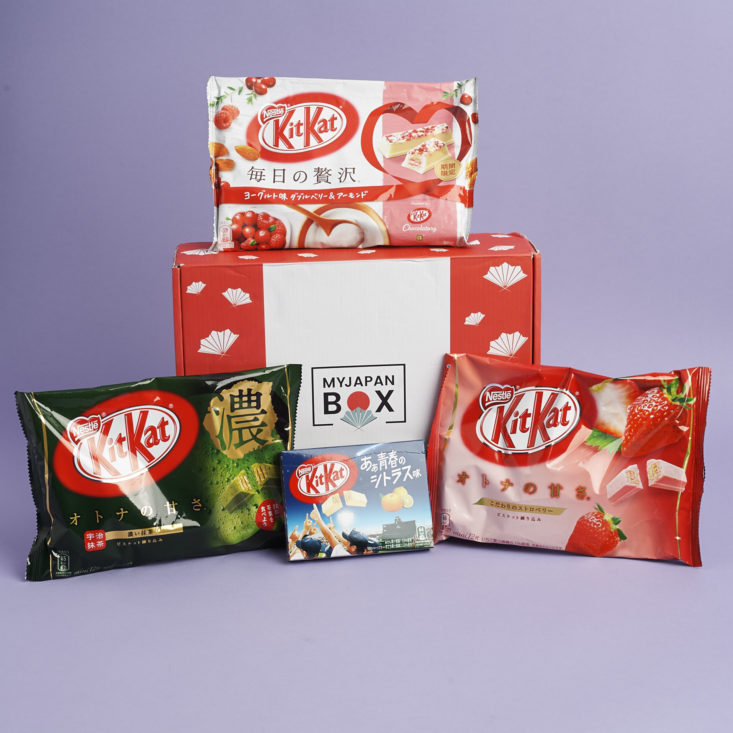 contents of february 2018 My Japan Box KitKat