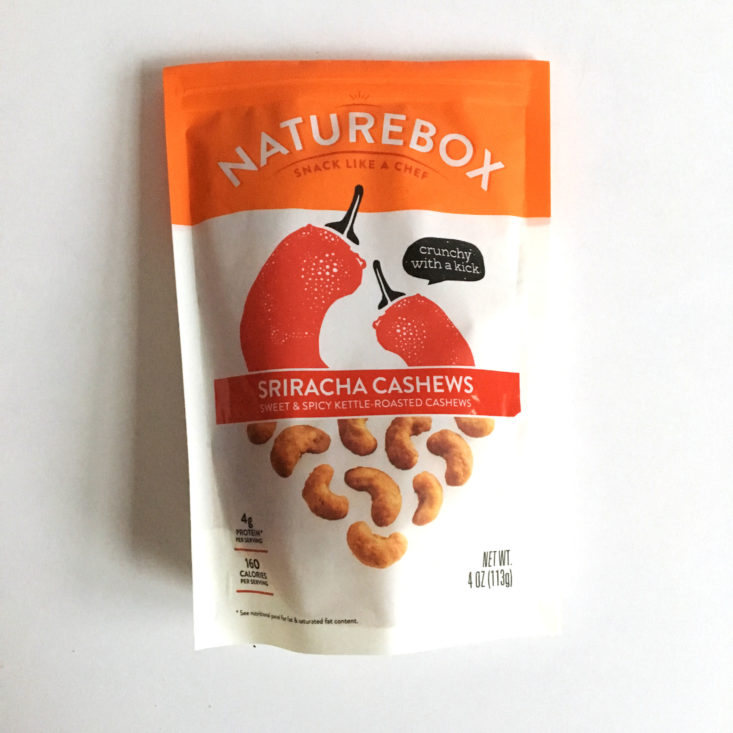 NatureBox Membership Janaury 2018 - Sriracha Cashews