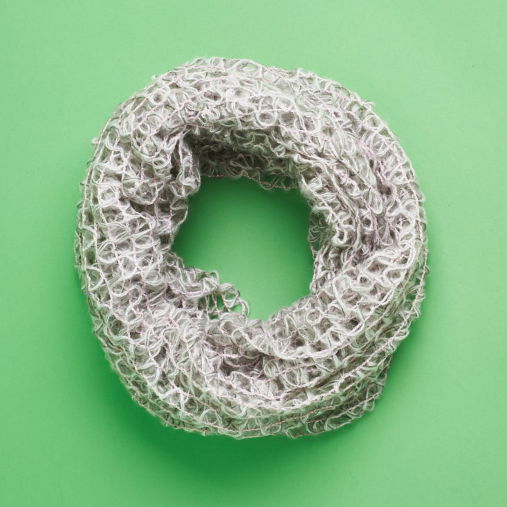 gray open knit scarf
