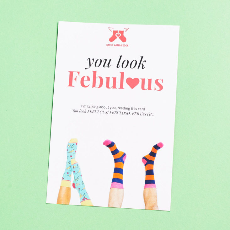 say it with a sock info card