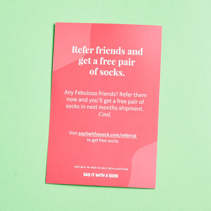 say it with a sock info card