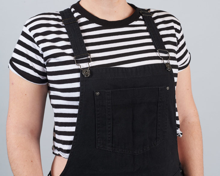 closeup on overalls