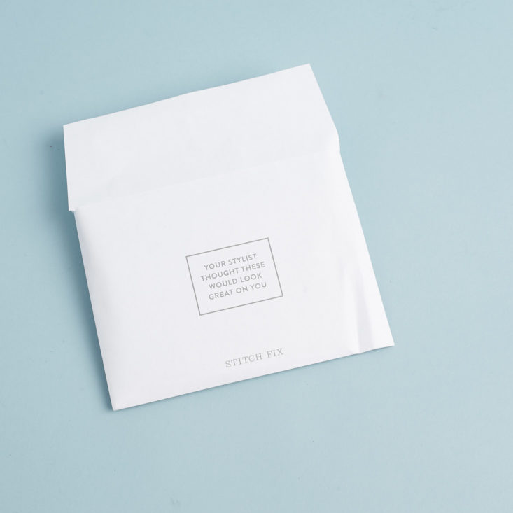 StitchFix Clothing Box February 2018 Information Envelope
