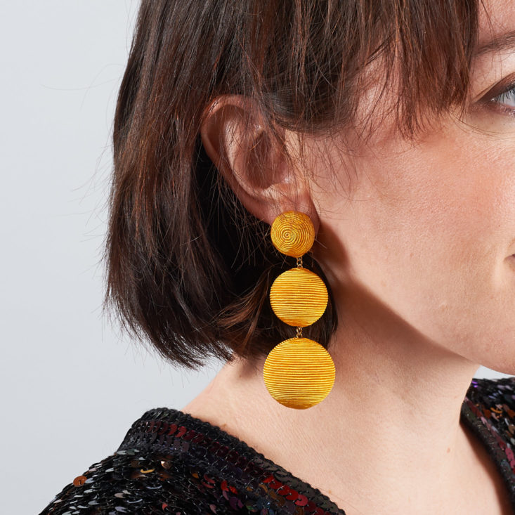 yellow ball earrings