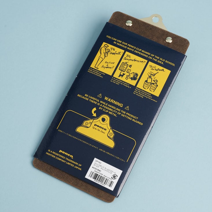 back of packaging on Penco Mini Clipboard