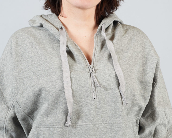 gray zipper detail on pullover