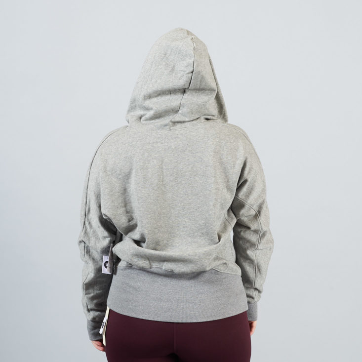 oversized free people gray pullover with hood up
