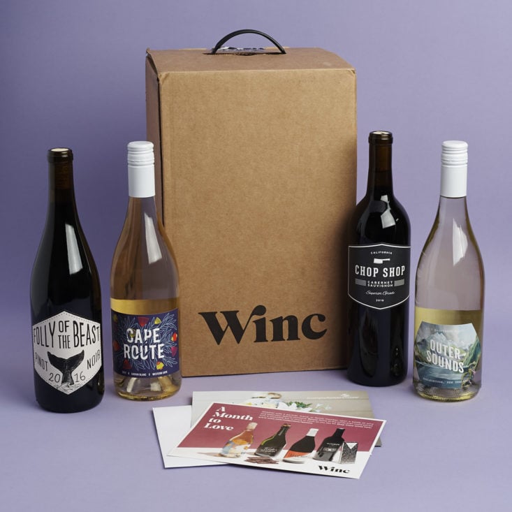 winc wines including red and white wine