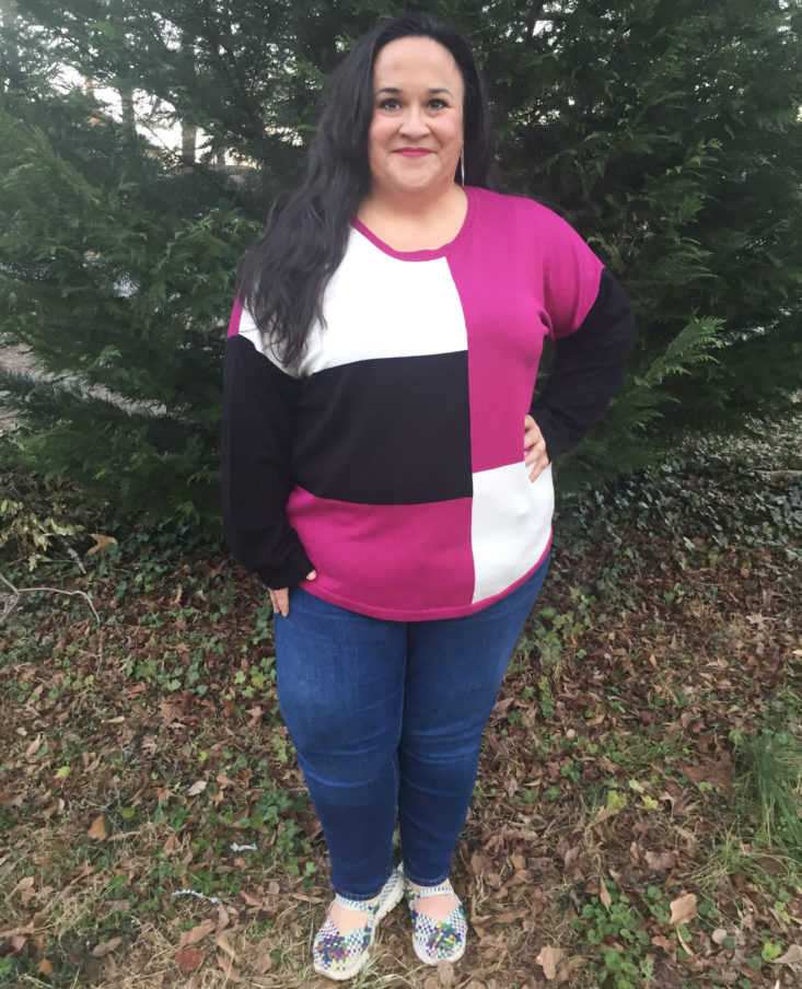 JONES NEW YORK - Cranberry Colorblock Sweater