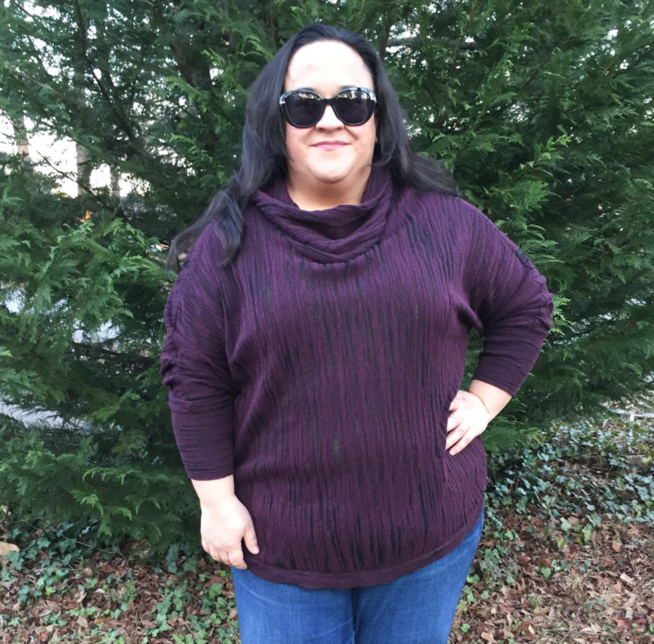 NIC+ZOE - Cowl Knit Top in Wine