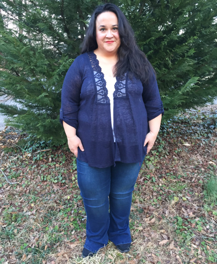 Silvia Lace Detail Cardigan by Skies Are Blue 