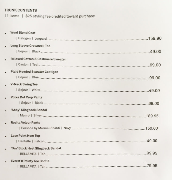 trunk club january 2018 invoice