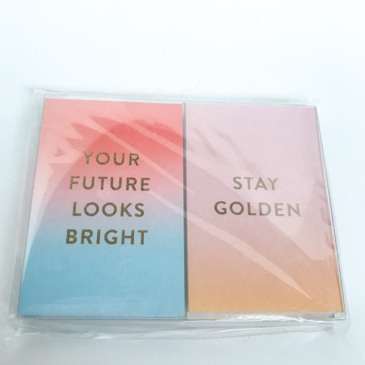 Compliment Card Set in Your Future Looks Bright/ Stay Golden