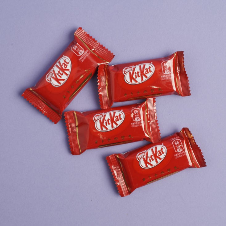 four strawberry kitkats