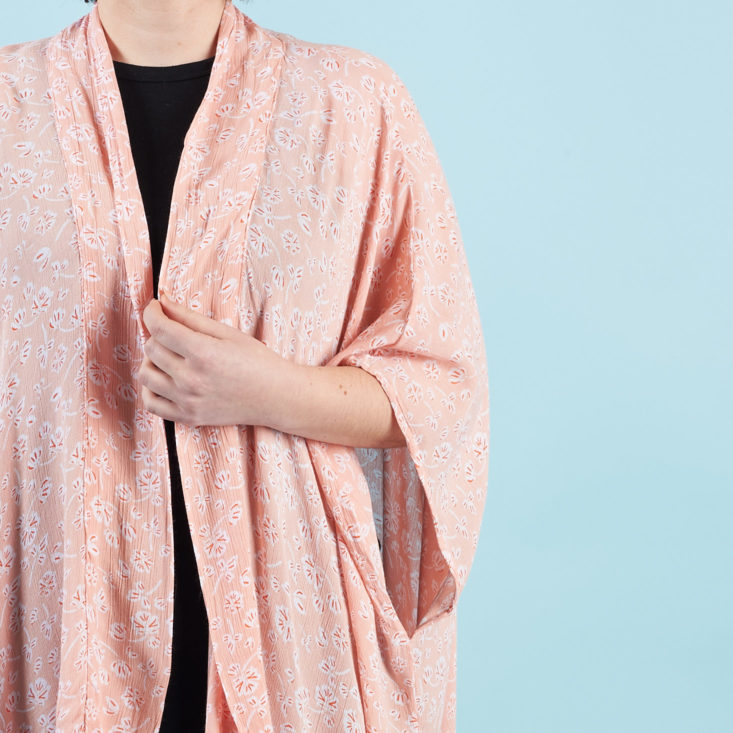 pink kimono sleeve draping